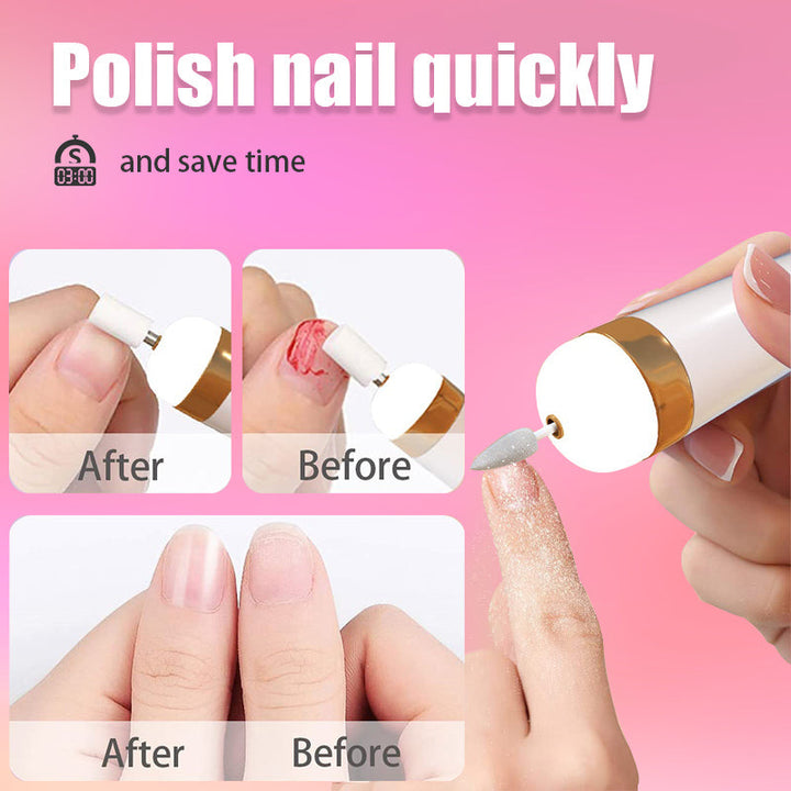 5-IN-1 ELECTRIC NAIL POLISHER – PORTABLE MANICURE TOOL WITH LIGHT-Pink-State of Style