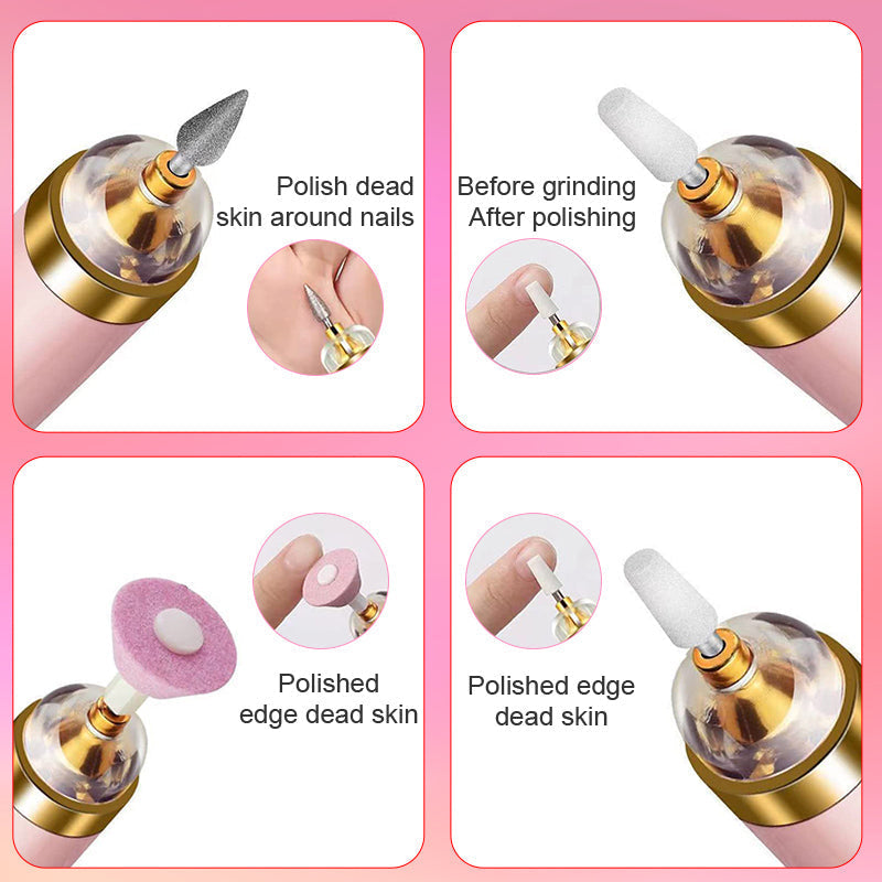 5-IN-1 ELECTRIC NAIL POLISHER – PORTABLE MANICURE TOOL WITH LIGHT-Pink-State of Style