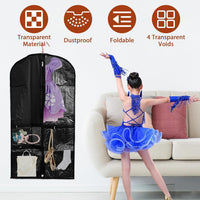 Dance & Costume Garment Bag Set – 5-Pack with Clear Pockets & Fold Loop