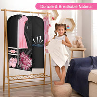 Dance & Costume Garment Bag Set – 5-Pack with Clear Pockets & Fold Loop