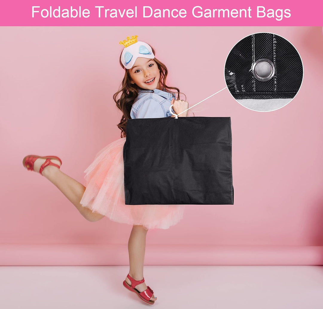 Dance & Costume Garment Bag Set – 5-Pack with Clear Pockets & Fold Loop