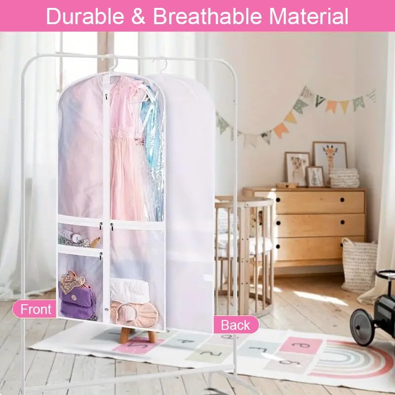 Foldable Dance Garment Bags with Zipped Accessory Pockets – 5-Pack