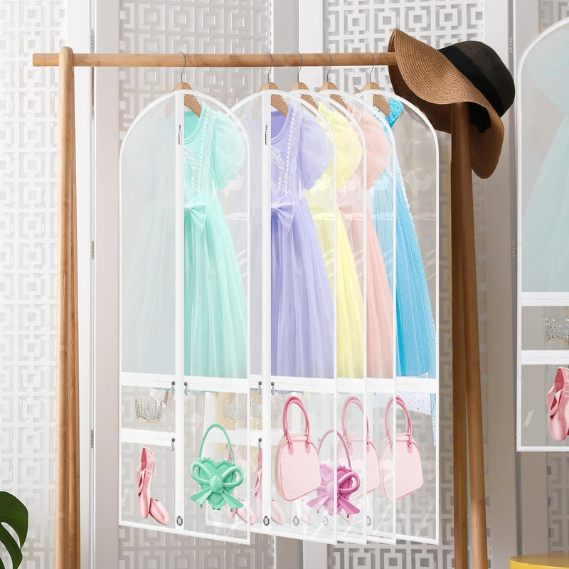 Foldable Dance Garment Bags with Zipped Accessory Pockets – 5-Pack