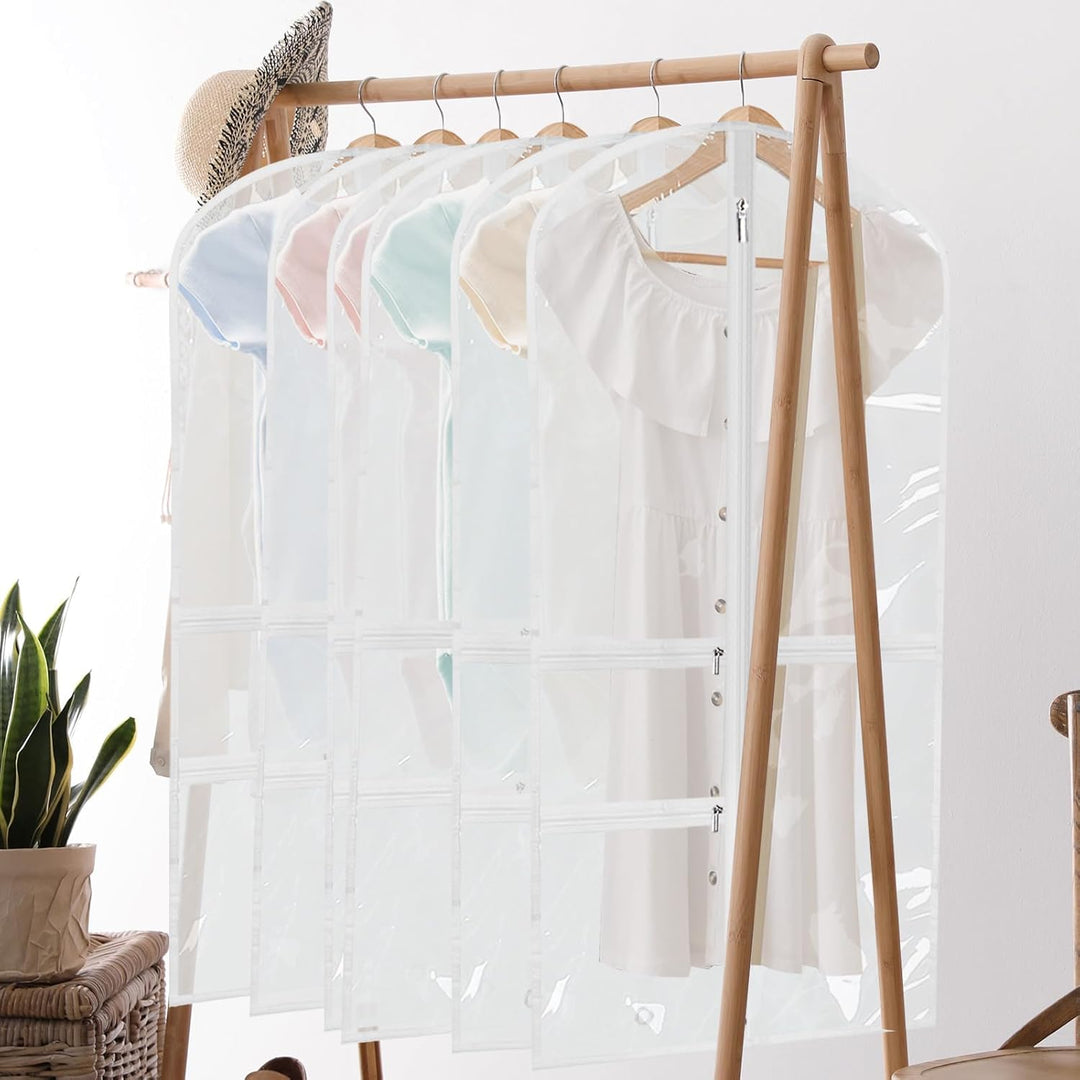 Foldable Dance Garment Bags with Zipped Accessory Pockets – 5-Pack