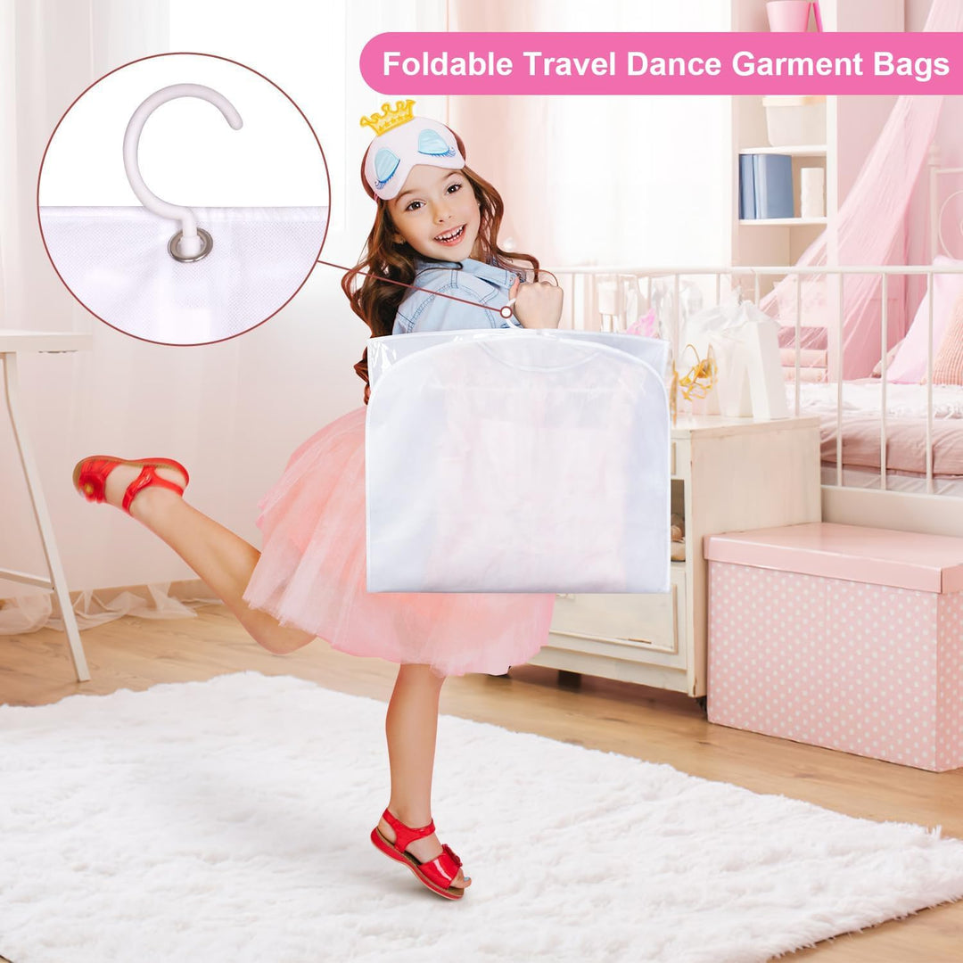 Foldable Dance Garment Bags with Zipped Accessory Pockets – 5-Pack