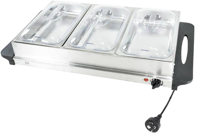 Electric Buffet Food Warmer with 3 × 2.5L Trays & Temperature Control – Valtero