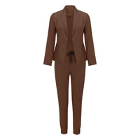 Casual two-piece set with tie belt – Liora