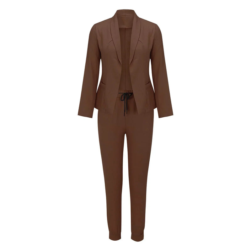 Casual two-piece set with tie belt – Liora