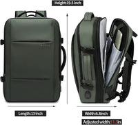 Expandable 26–45L Waterproof Travel Backpack with Laptop Sleeve & Duffle Carry