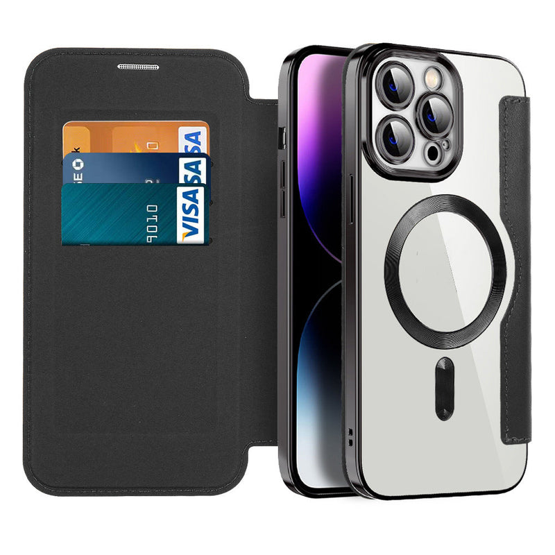 Leather Flip Case with Magnetic Adsorption & RFID Protection – Valtrix (1+1 FREE)