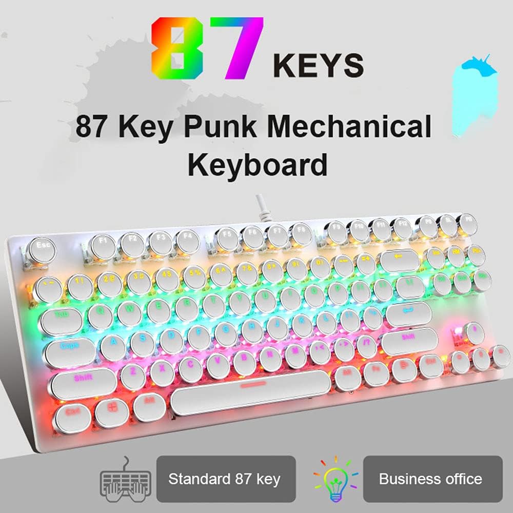 87-Key Mechanical Gaming Keyboard RGB Backlit Blue Switch