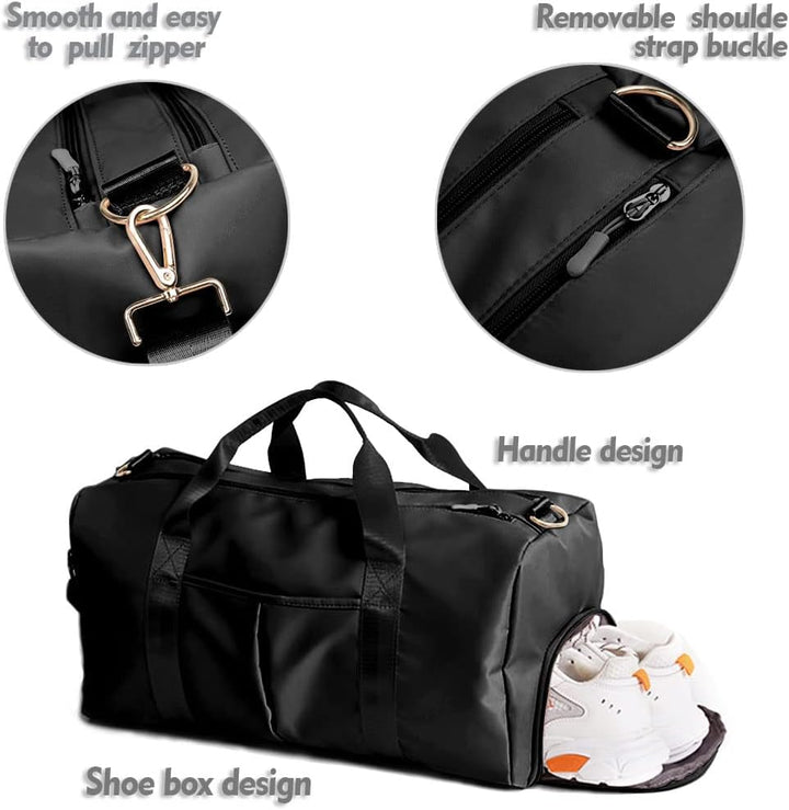 Compact Waterproof Gym Duffel with Shoe & Wet Pocket – Unisex Sports Travel Bag