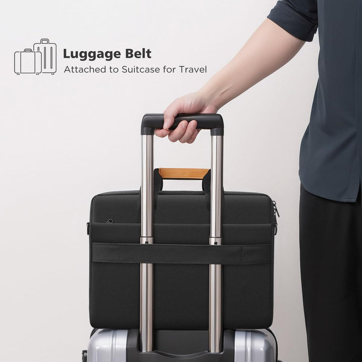 Water-Resistant Laptop Shoulder Bag with 360° Protective Padding