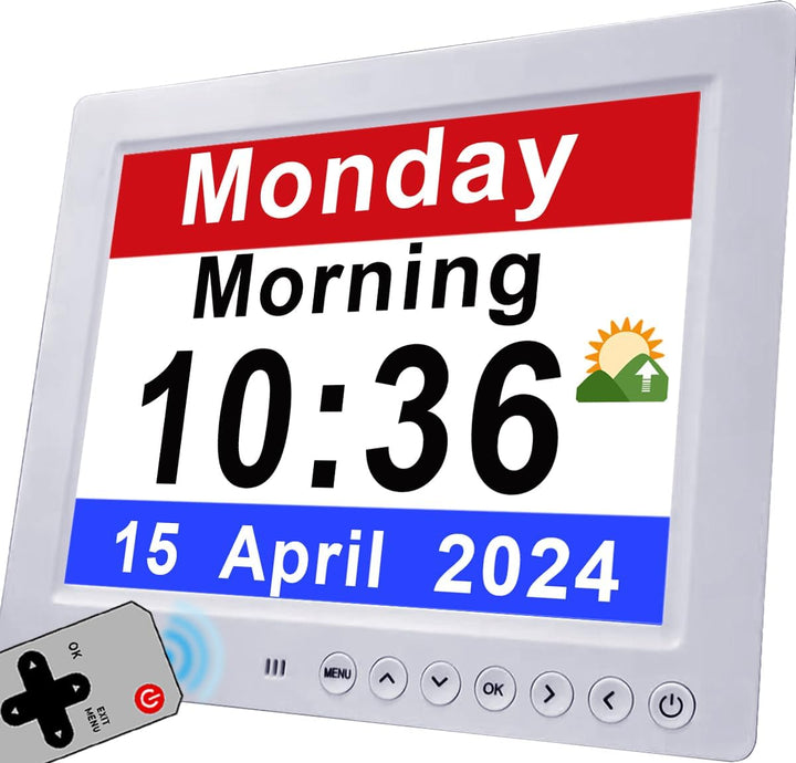 7-Inch Digital Calendar Day Clock with 19 Reminders – Claryon