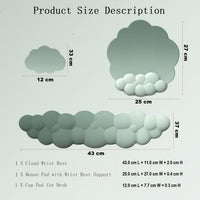 Cloud-Shaped Ergonomic Wrist Rest Set with Mouse Pad & Coaster – Zeyora