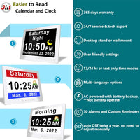 7-Inch Digital Calendar Day Clock with 19 Reminders – Claryon