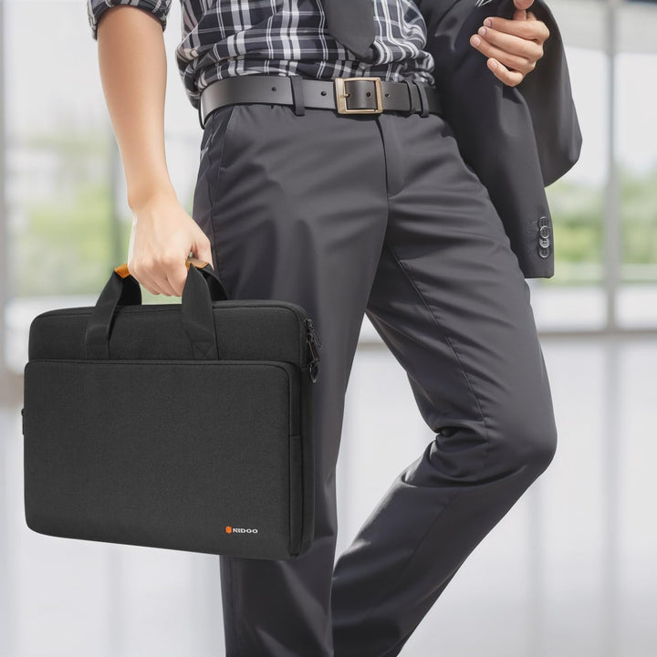 Water-Resistant Laptop Shoulder Bag with 360° Protective Padding