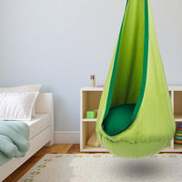 Children's hanging chair with inflatable cushion for indoor and outdoor use