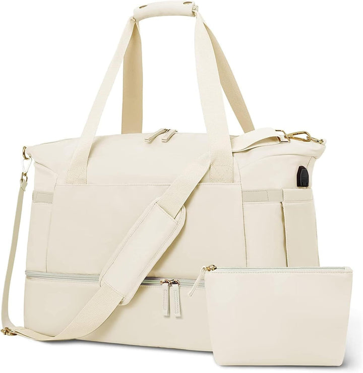 Women’s Weekender Duffel with USB Charging, Shoe Compartment & Wet Pocket