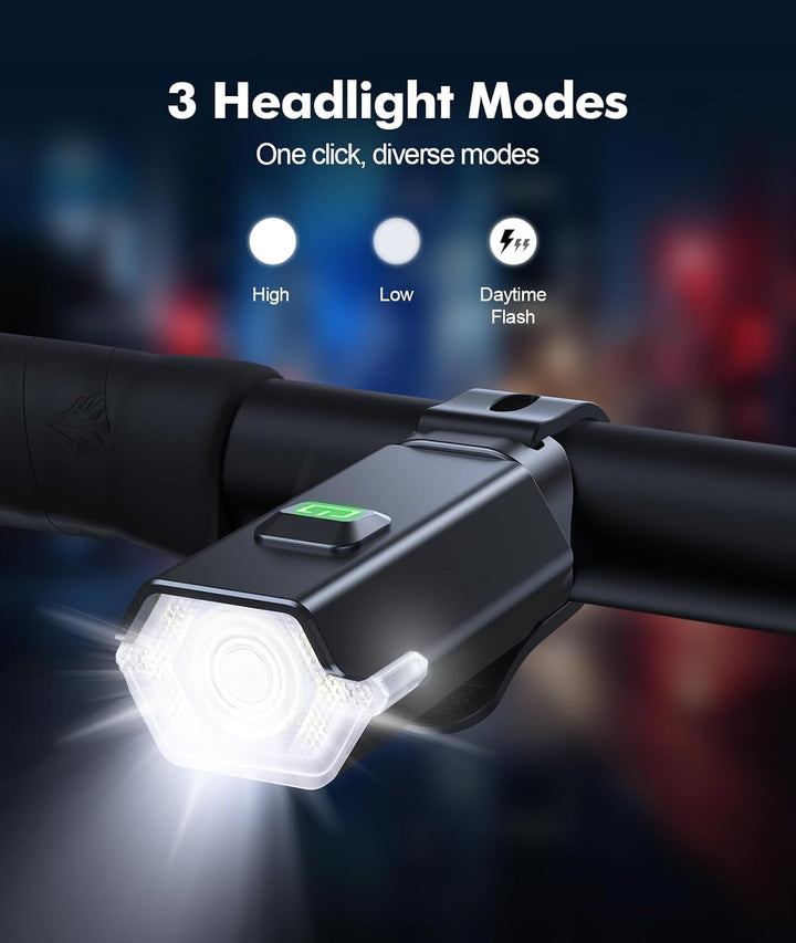 Rechargeable Bike Light Set with 3+6 Modes & Side Lighting – RoadBeam
