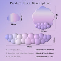 Cloud-Shaped Ergonomic Wrist Rest Set with Mouse Pad & Coaster – Zeyora