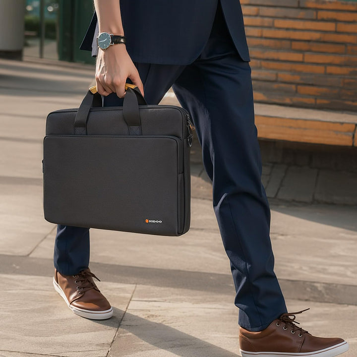 Water-Resistant Laptop Shoulder Bag with 360° Protective Padding