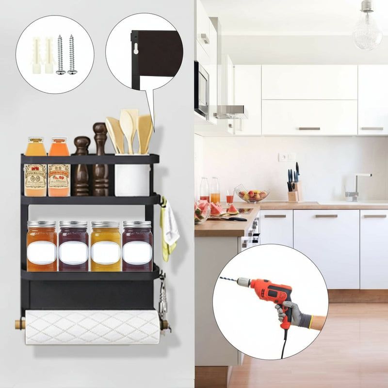 Magnetic Fridge Spice Rack with Paper Towel Holder – Oryden