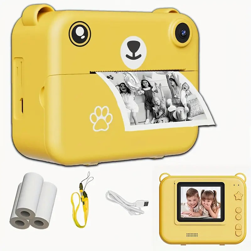 Instant camera for children with 1080p video, print function and accessories