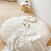 Padded cotton crawling mat for babies with embroidered animal motif – 80 cm