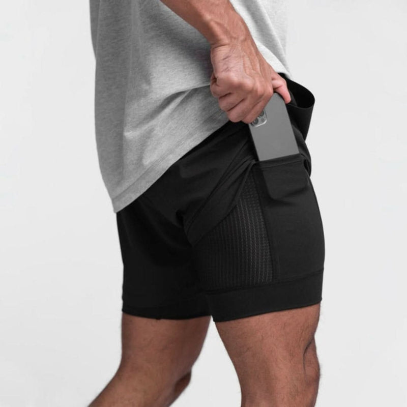 2-in-1 Men's Sports Shorts Breathable with Inner Shorts Training - Noah