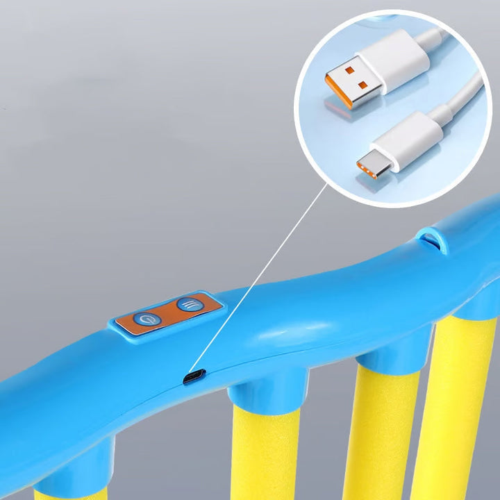 Electronic reaction game with falling bars and speed settings.