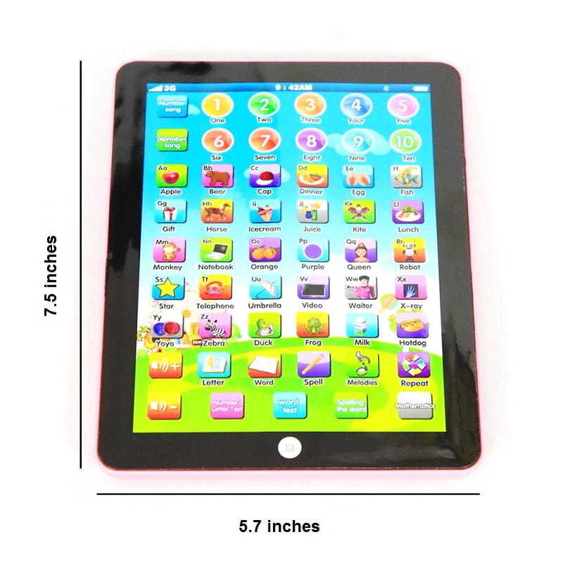 Interactive learning tablet for toddlers with sound, colours & quiz function – 7.5-inch
