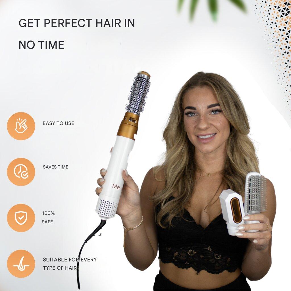 7-in-1 Hair Dryer Brush & Airstyler – Lyra-Gold/white-No storage case - only basic set-State of Style