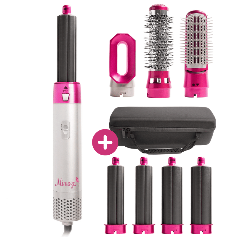 7-in-1 Hair Dryer Brush & Airstyler – Lyra-Pink-Travelers storage case-State of Style