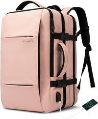 Expandable 26–45L Waterproof Travel Backpack with Laptop Sleeve & Duffle Carry