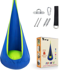 Children's hanging chair with inflatable cushion for indoor and outdoor use