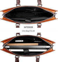 Genuine Leather Multi-Compartment Business Briefcase for Professionals