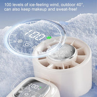Portable Foldable Handheld Fan with LED Display 100 Speeds