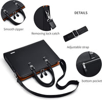 Genuine Leather Multi-Compartment Business Briefcase for Professionals