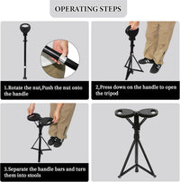 Foldable Walking Cane with Seat – StepMate