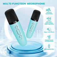Portable Mini Karaoke Machine with Bluetooth Speaker & 2 Wireless Mics – Veylo