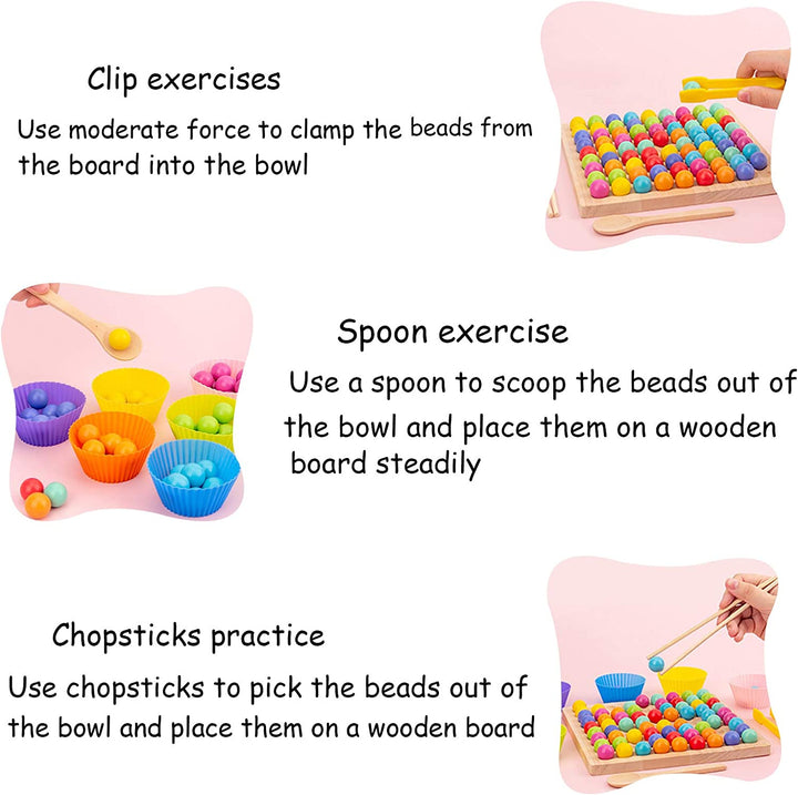 Montessori bead logic game – promotes colour recognition and cognitive skills