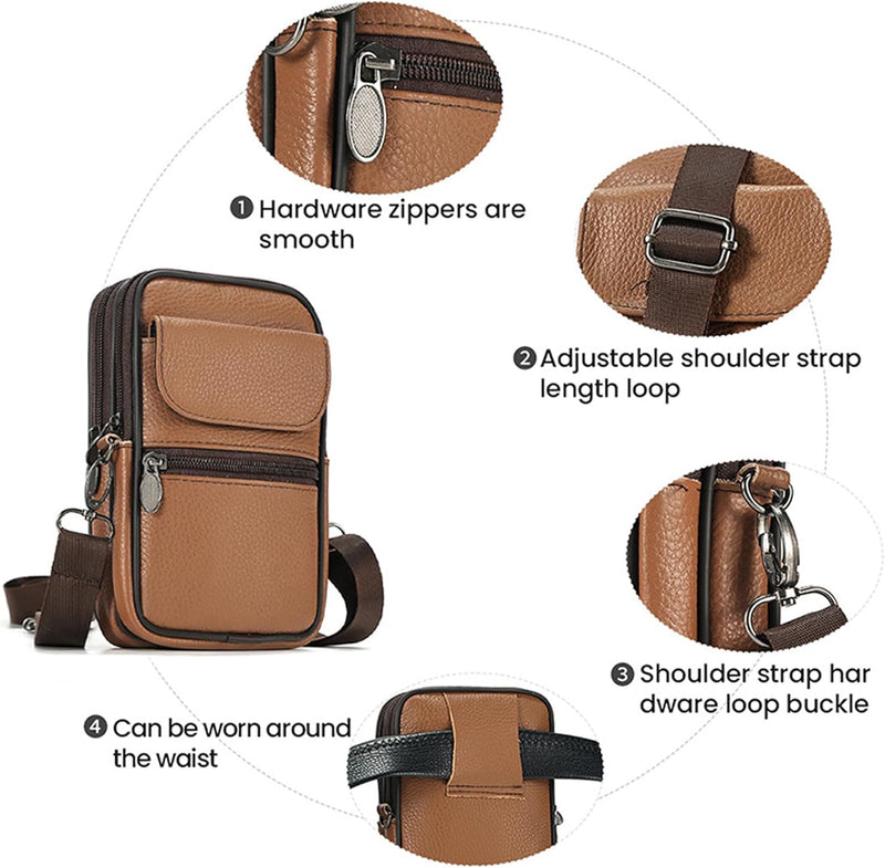 Genuine Leather Multi-Purpose Crossbody & Travel Waist Bag