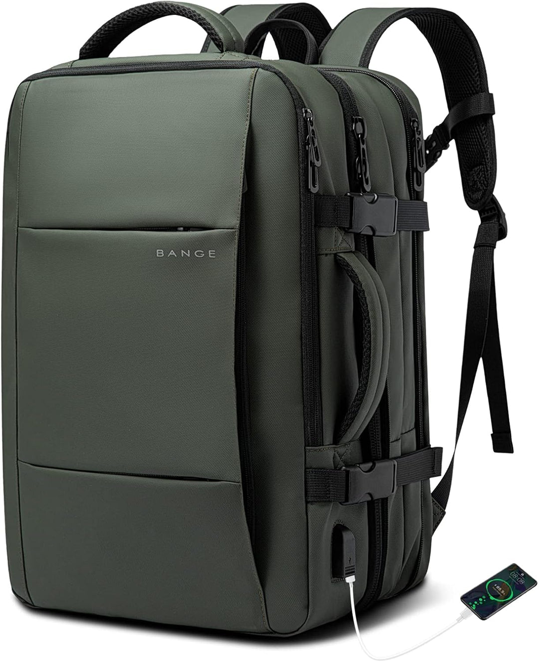 Expandable 26–45L Waterproof Travel Backpack with Laptop Sleeve & Duffle Carry