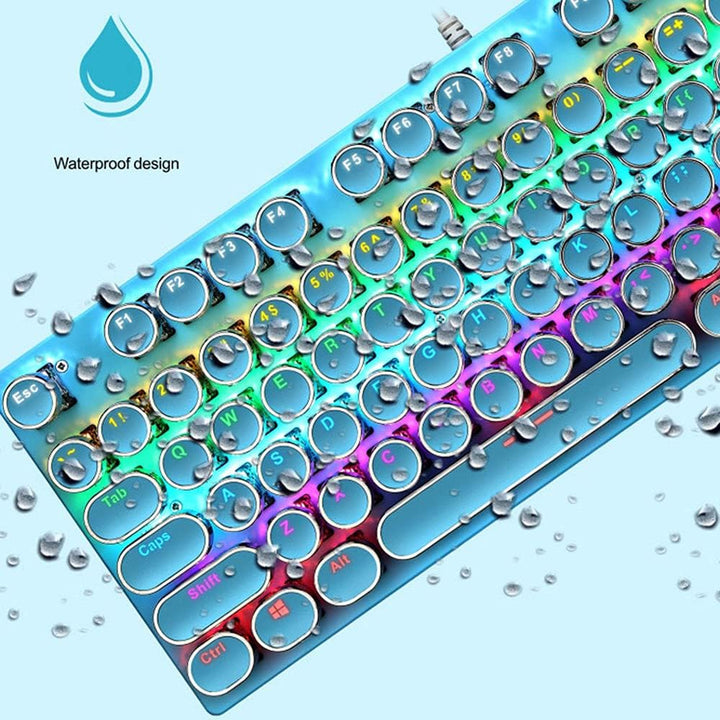 87-Key Mechanical Gaming Keyboard RGB Backlit Blue Switch
