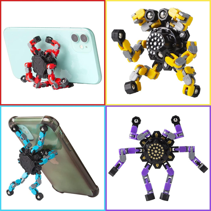 Mouldable stress-relief fidget spinners for children and adults – set of 4