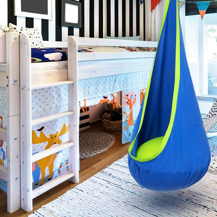 Children's hanging chair with inflatable cushion for indoor and outdoor use