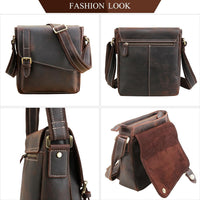 Vintage Leather Crossbody Messenger Bag for Men & Women