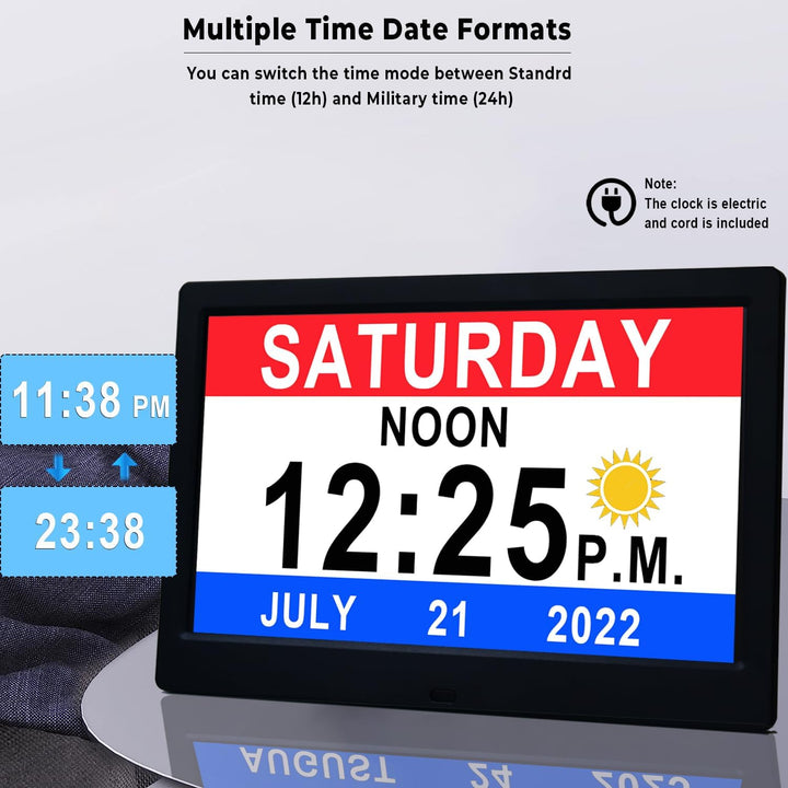 7-Inch Digital Calendar Day Clock with 19 Reminders – Claryon