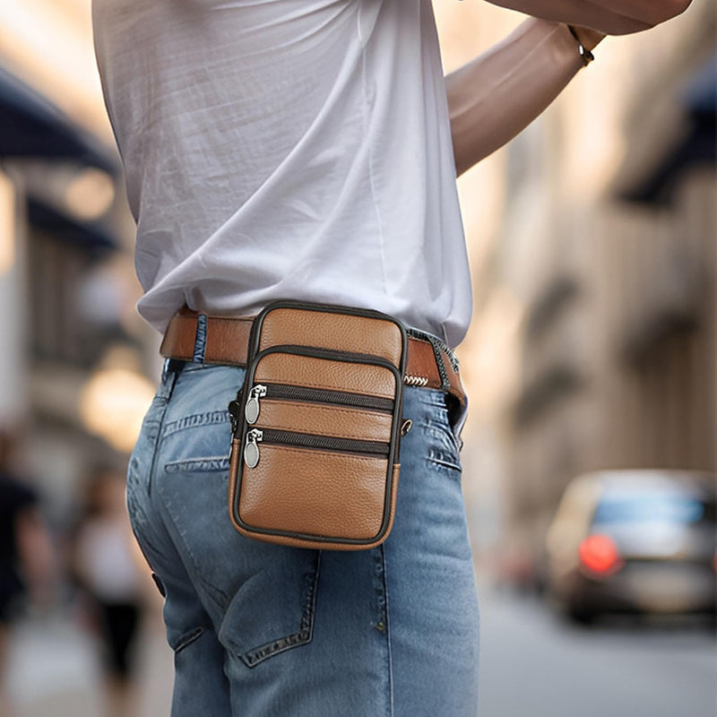 Genuine Leather Multi-Purpose Crossbody & Travel Waist Bag